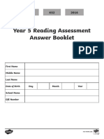 Term 2 Reading Assessment Answer Booklet