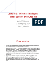 Lecture09 Link Layer Error Control Wrapup