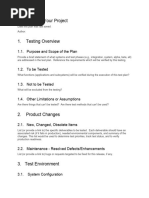 Test Plan Template