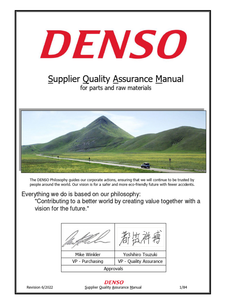 Denso Supplier Quality Manual PDF Iso 9000 Quality Assurance