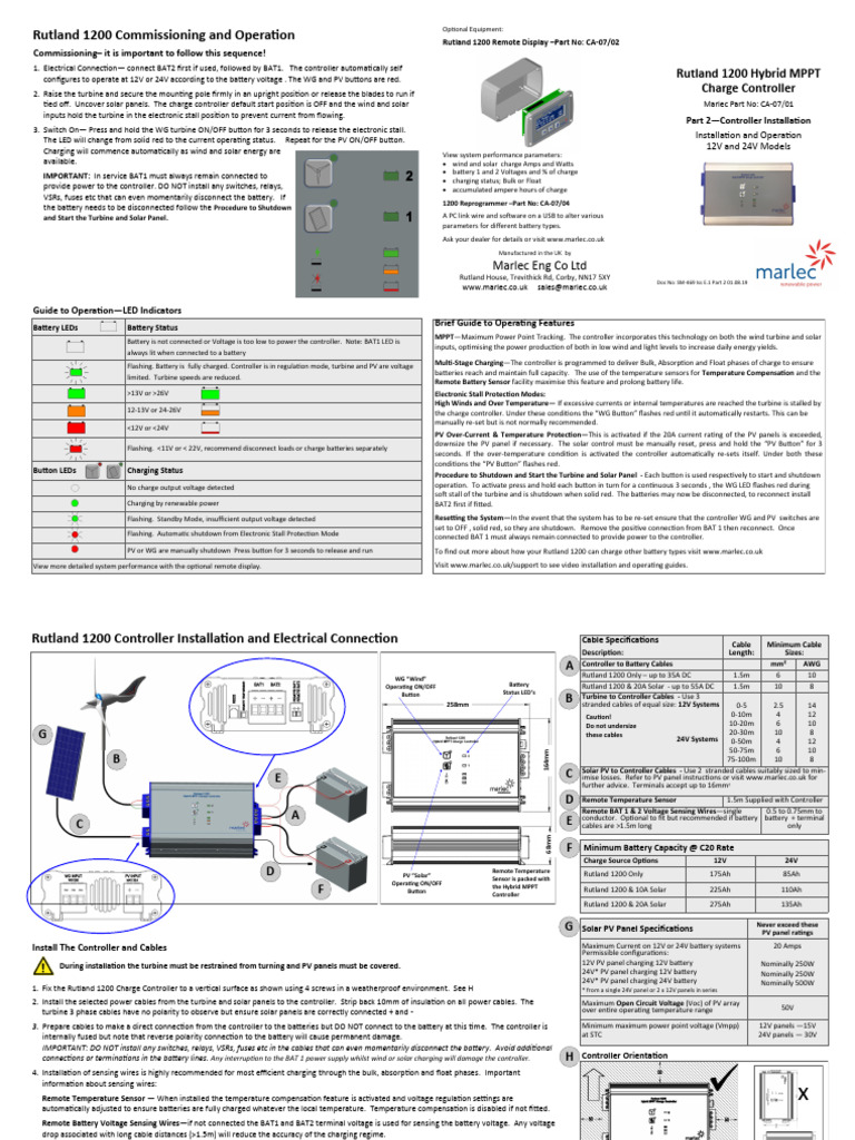 Rutland 1200 Commissioning Guide | PDF | Photovoltaics | Solar Panel