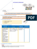 D4 A1 SESION COM. Un Conversatorio para Compartir Ideas y Sentimientos