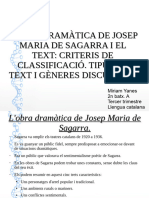 Obra Dramàtica de Josep Maria de Sagarra I Tipus de Text I Gèneres Discursius
