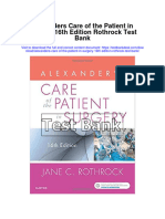 Alexanders Care of The Patient in Surgery 16th Edition Rothrock Test Bank