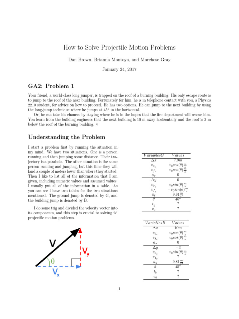 Solving Projectile Motion Problems | PDF | Physical Sciences ...
