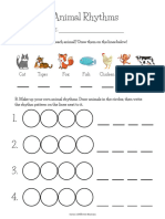 Animal Rhythms Worksheet - ADifferentMusician