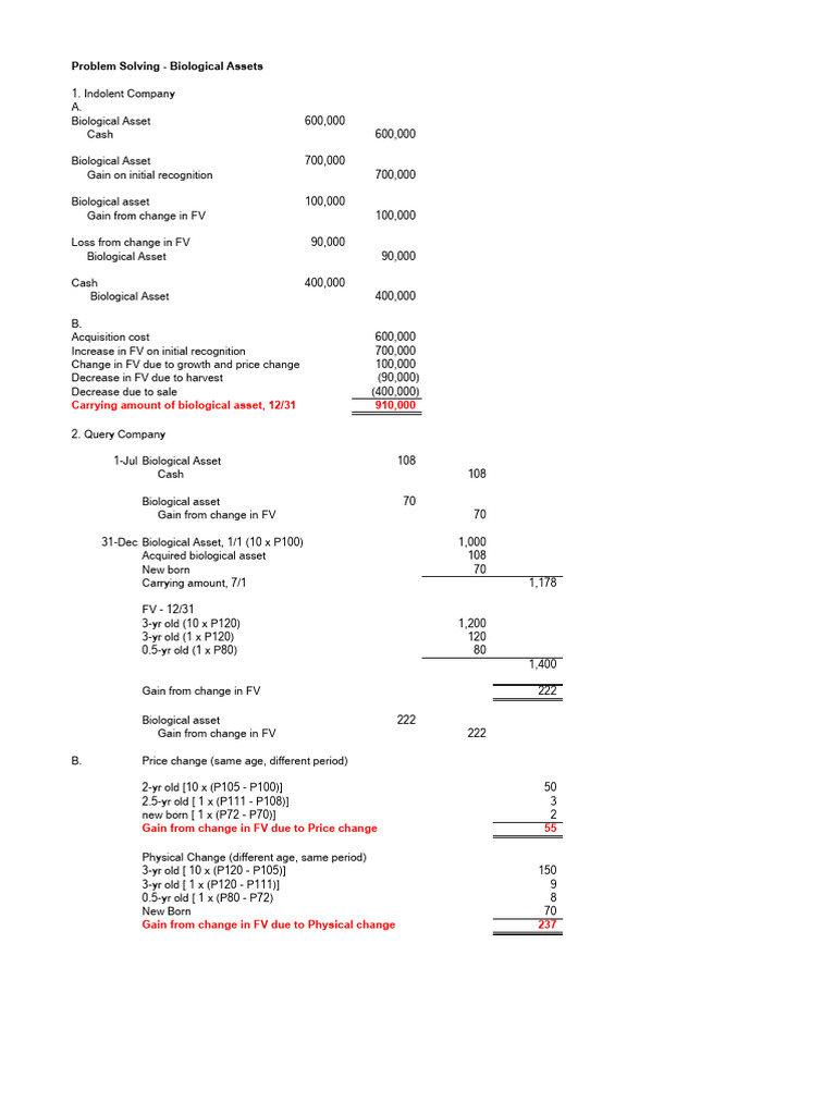 15 Biological Asset Section 2 Problem Solving PDF