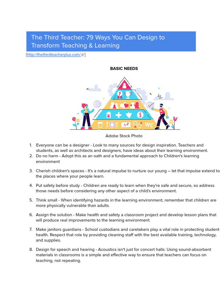 The Third Teacher: 79 Ways You Can Design To Transform Teaching ...