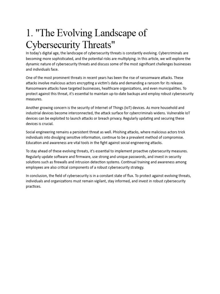 Cyber Security Articles v3 | PDF | Security | Computer Security