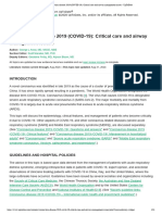 Coronavirus disease 2019 (COVID-19)_ Critical care and airway management issues - UpToDate