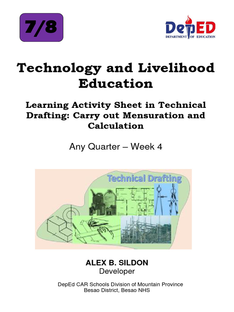 Technical Drafting G7 8 Week 4 LAS PDF Foot (Unit) Measurement