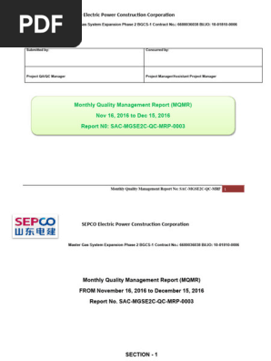 Quality Management Report