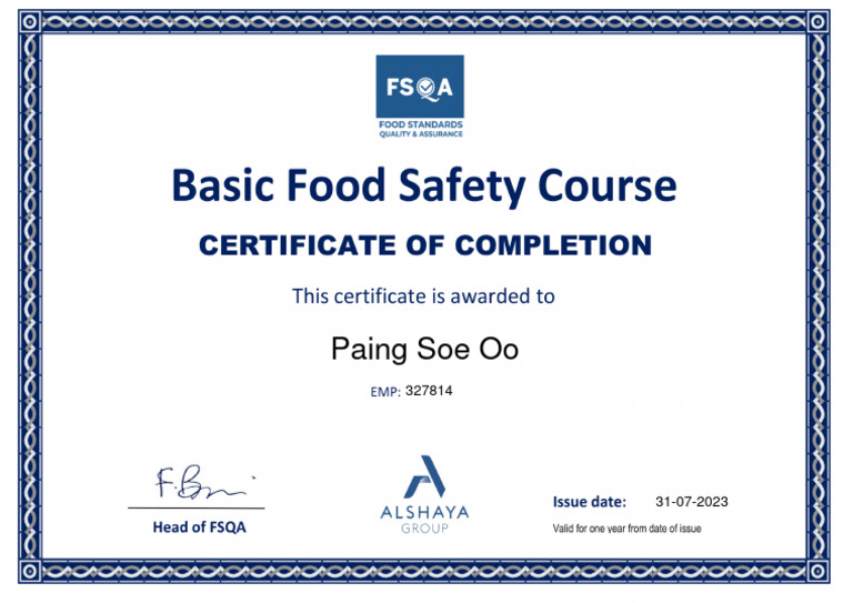 alshaya-food-certificate-pdf