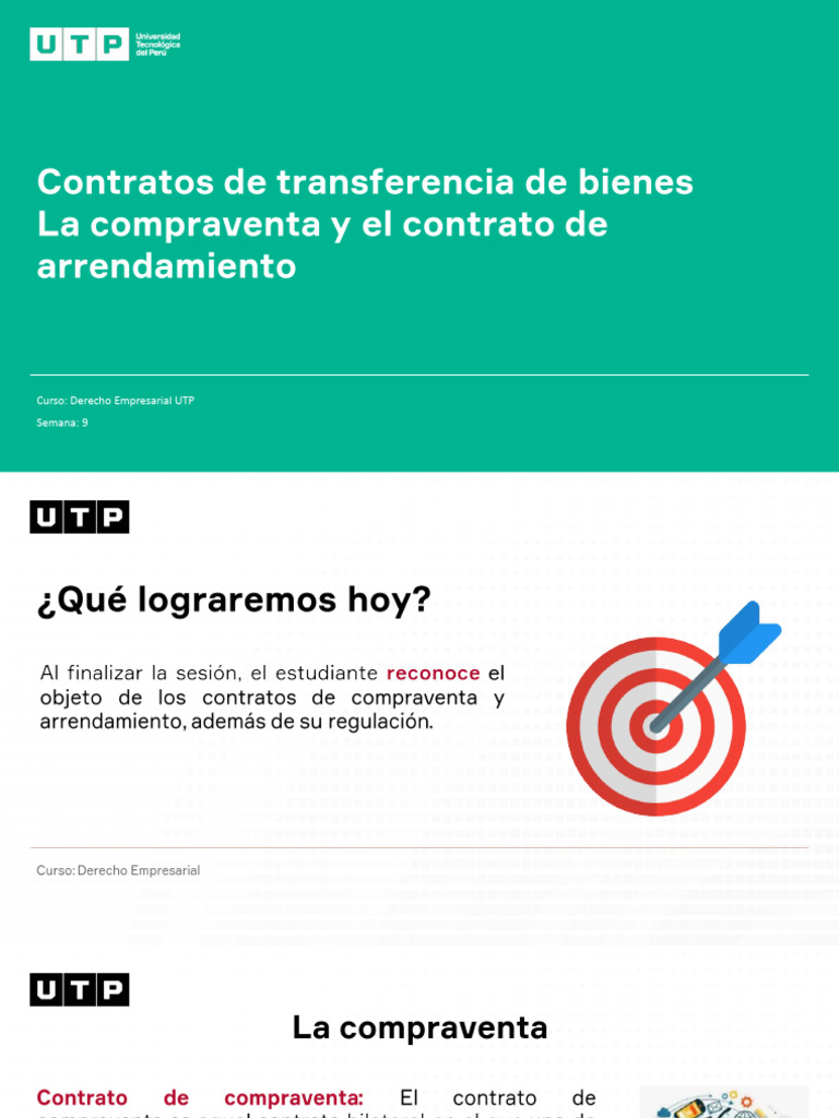 Semana 9 - Contratos de Transferencia de Bienes | PDF