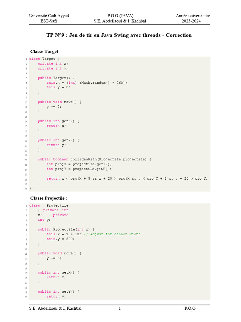TP Java Thread Game Correction | Download Free PDF | Computer Science ...