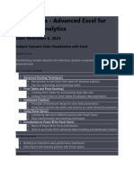 Class Notes - Advanced Excel For Business Analytics: Date: November 6, 2023