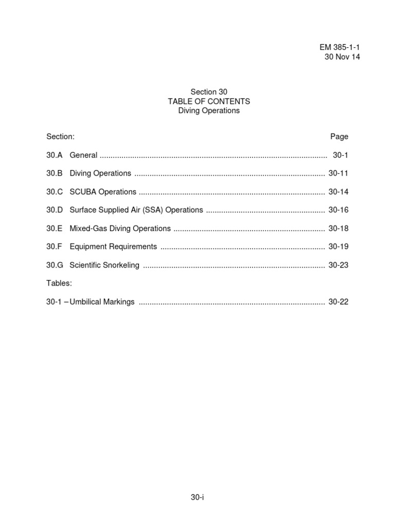 EM 385-1-1 Section 30 - Diving Operations | PDF | Scuba Diving ...