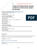 Validation of The Center For Epidemiologic Studies Depression Scale (CES-D) in A Moroccan Sample With Substance Use Disorder