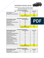 Plan de Mantenimiento Jeeps