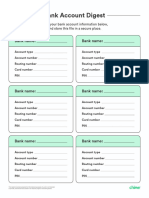 Bank Account Digest Printable