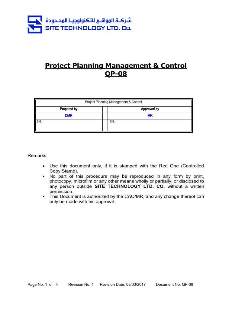 Project Planning & Control Guide | PDF