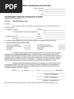 GSIS TEMPLATE Fire Insurance Application Form (TRAD)