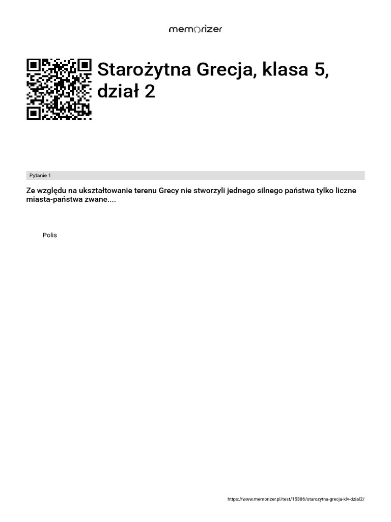 Starożytna Grecja Sprawdzian Nowa Era Starożytna Grecja, Klasa 5, Dział 2 - WYPEŁNIONY | PDF