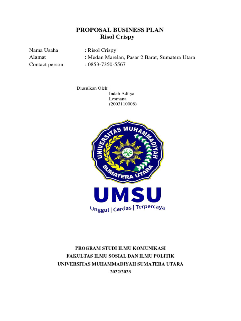 Proposal Usaha Risol Crispy | PDF