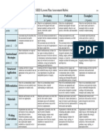 SEED Lesson Plan Assessment Rubric