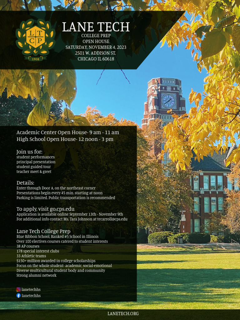 Lane Tech Open House PDF