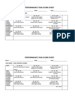 Table Napkin Folding Score Sheet