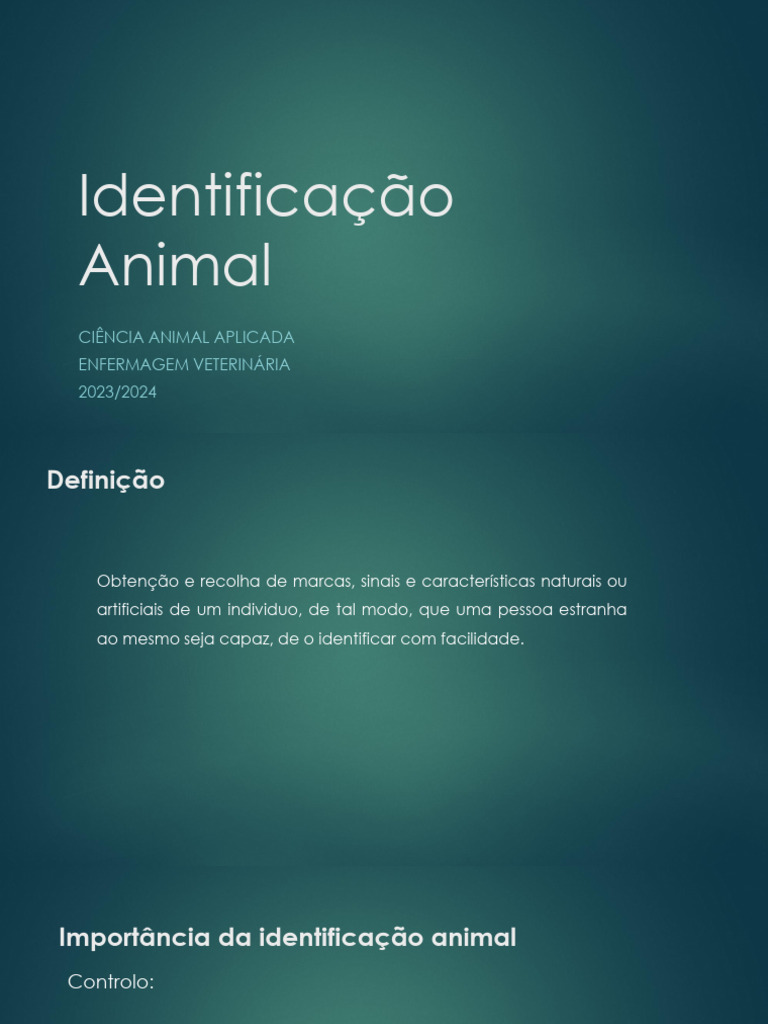 Métodos de Identificação Animal Eficazes | PDF | Identificação de ...