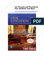 Civil Litigation Process and Procedures 4th Edition Goldman Test Bank