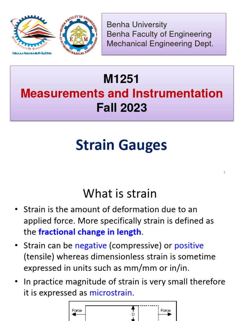 Lecture#1-Strain Gauges 101949 | PDF | Electrical Resistance And ...
