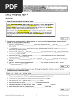 Sol3e Int U2 Progress Test A