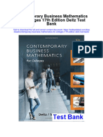 Contemporary Business Mathematics For Colleges 17th Edition Deitz Test Bank