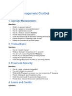 Banking Management Chatbot Framework