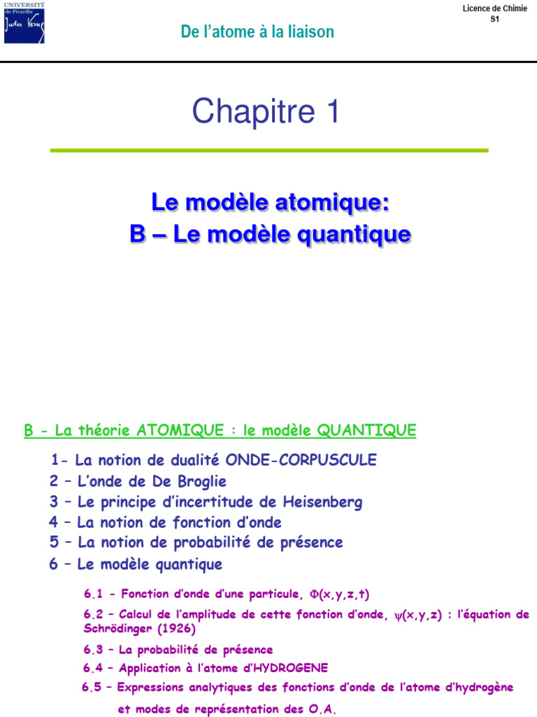 Modèle quantique et fonction d'onde | PDF | Fonction d'onde | Équation ...