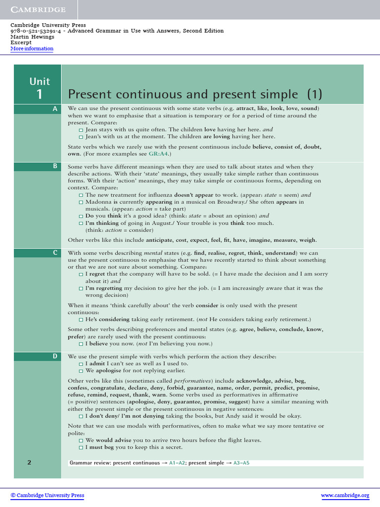 Present Continuous vs. Simple Tense Guide | PDF