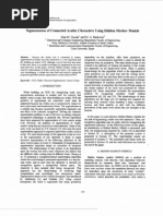 Segmentation of Connected Arabic Characters Using Hidden Markov Models