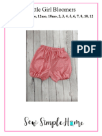 Little Girl Bloomers Pattern Pieces