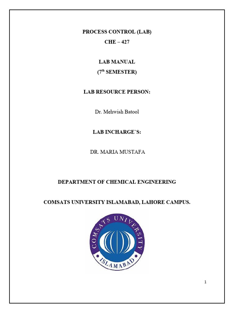 Process Control Lab Manual Students PDF