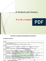 Research Methods and Statistics: Prof. (DR.) Anubhuti Sharma