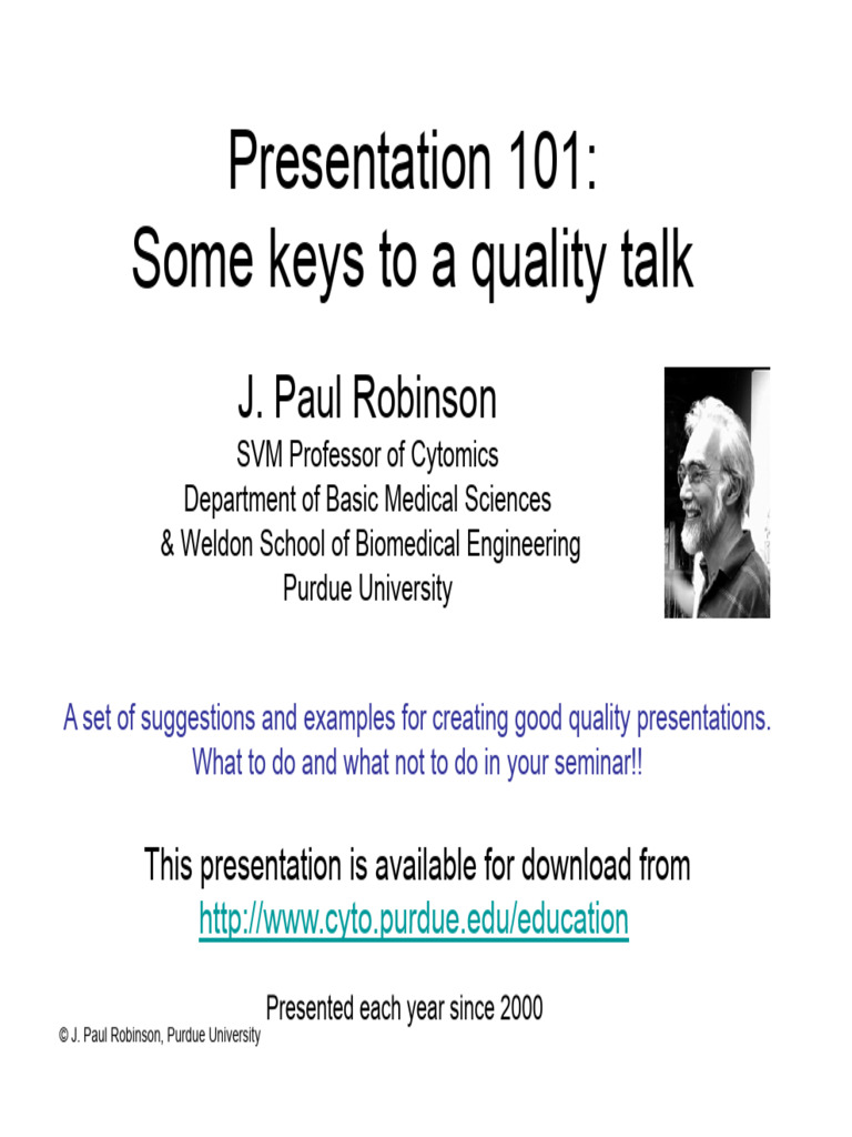Presentation 101 Keys To A Quality Talk 3 | PDF | Assay | Confocal ...