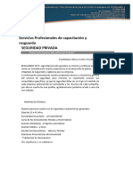 Servicios Profesionales de Capacitación y Resguardo Seguridad Privada