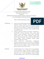 Keputusan Komisi Pemilihan Umum Nomor 1563 Tahun 2023 Tentang Daftar Calon Tetap Anggota Dewan Perwakilan Daerah Dalam Pemilihan Umum Tahun 2024