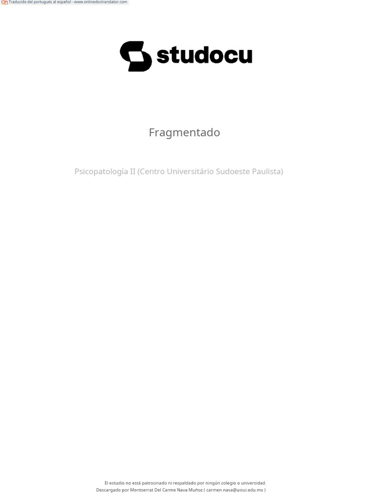 Fragmentado PT Es Descargar gratis PDF Disociación (psicología