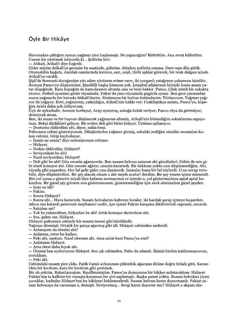 Sait Faik Abasiyanik Oyle Bir Hikaye | PDF