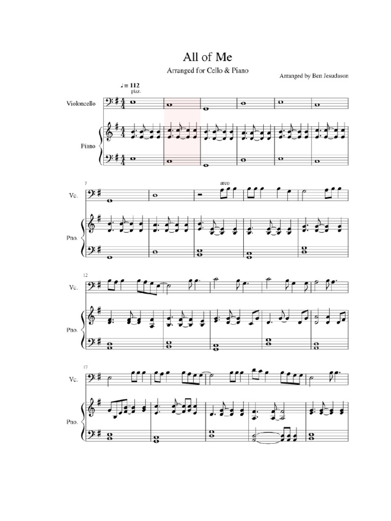 All of Me (Cello) | PDF