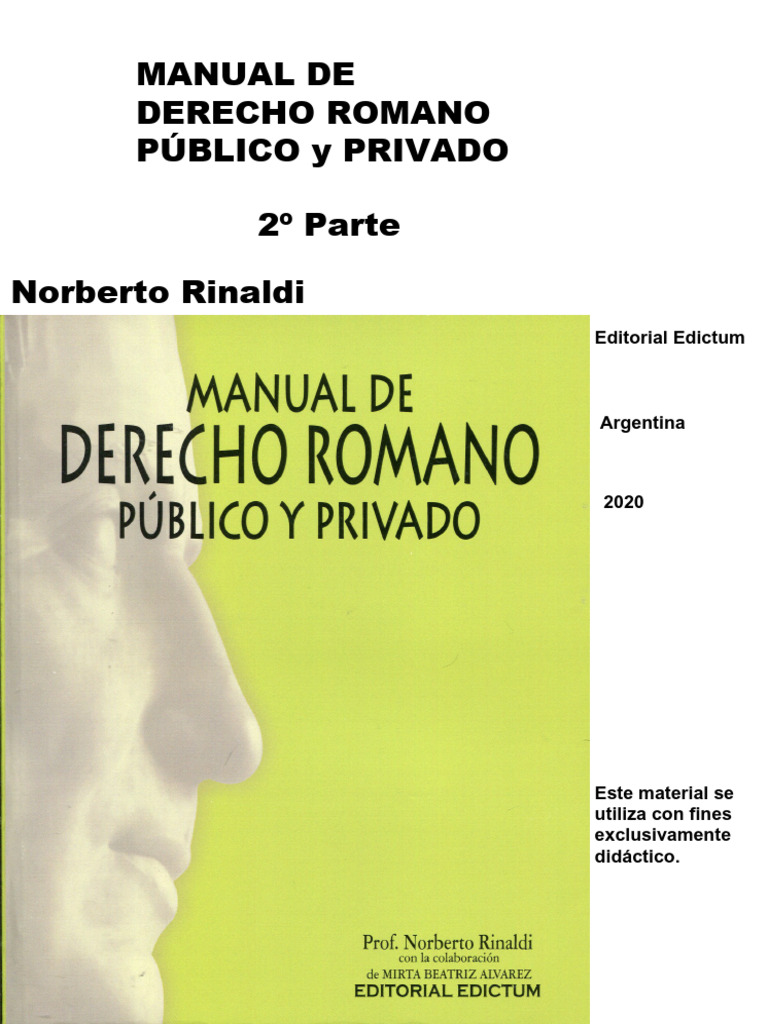 2º Parte derecho romano rinaldi | PDF | Ley romana | Roma antigua